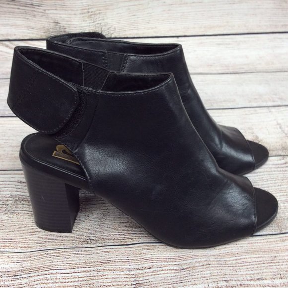 R2 Footwear Faye Slingback Mule Heels Womens Size 7 Open Toe Bootie Faux Leather - Picture 1 of 9